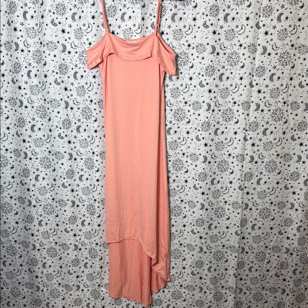 Elegant Peach Off-Shoulder Dress